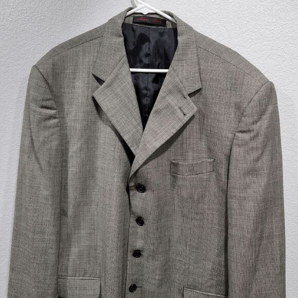 Giorgio Cosani 46R Mens Wool Sport Coat Blazer Suit Jacket 4 Button Gray - Picture 2 of 11